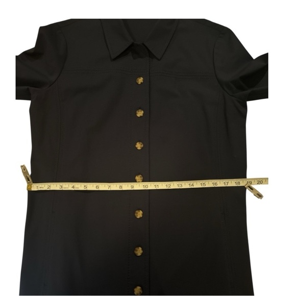 Lafayette 148 New York Kylie Short-Sleeve Navy Shirt Dress Sz 10 Classic Casual - Picture 9 of 13